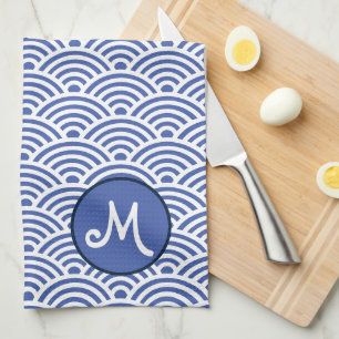 Japans Nami Wave Pattern en Monogram Theedoek