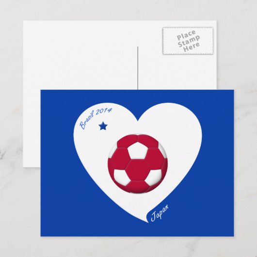 Japans nationaal voetbalteam Japan 2014 Nippon Briefkaart (Voorkant / Achterkant)