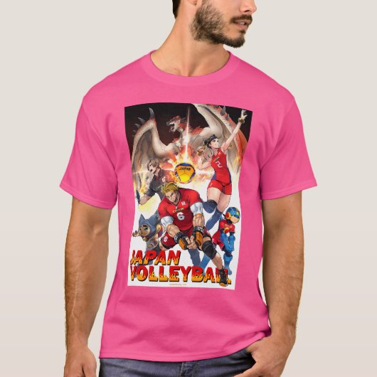 Japans nationaal volleybalteam X Capcom Collaborat T-shirt (Voorkant)