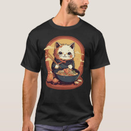 Japans Neko Kitty Kat Eten Ramen T-shirt