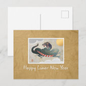 Japans Nieuwjaar Dragon Holiday Briefkaart (Voorkant / Achterkant)