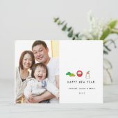 Japans nieuwjaar feestdagenkaart (Staand voorkant)