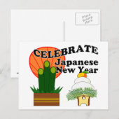Japans nieuwjaar feestdagenkaart (Voorkant / Achterkant)