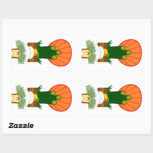 Japans nieuwjaar rechthoekige sticker (Vel)