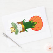 Japans nieuwjaar rechthoekige sticker (Envelop)