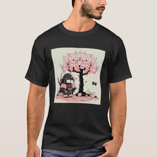 Japans Ninja-zwaardvechter Cherry blossom tree but T-shirt (Voorkant)
