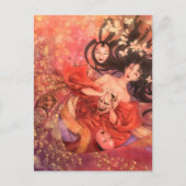 Japans Noh Mask Fantasy Art Briefkaart (Voorkant)