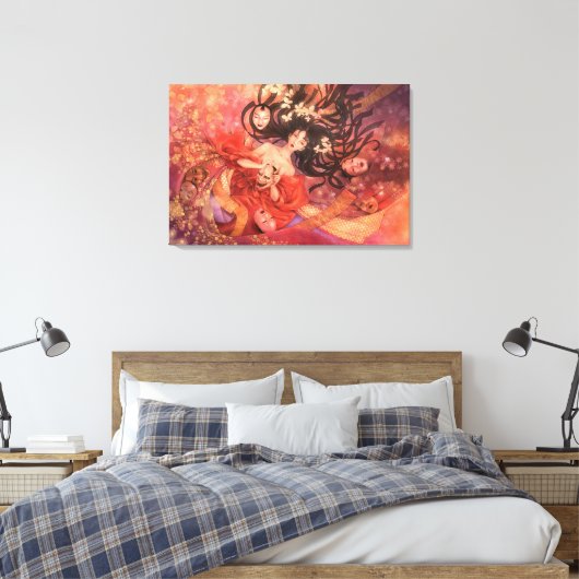 Japans Noh Masker Fantasy Kunst Canvas Afdruk (Insitu (Slaapkamer))