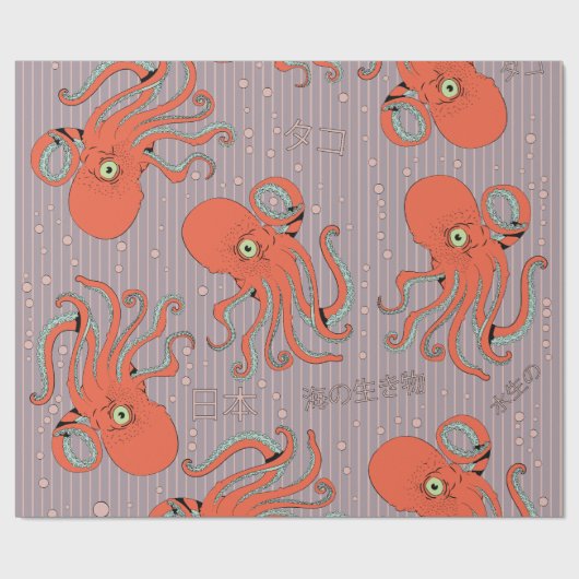 japans octopuspatroon cadeaupapier (Vlak)