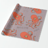 japans octopuspatroon cadeaupapier (Uitgerold)