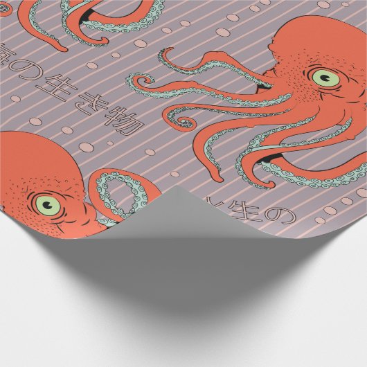 japans octopuspatroon cadeaupapier (Hoek)