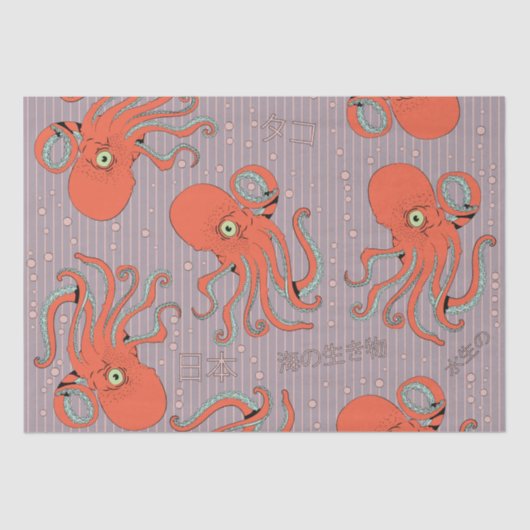 japans octopuspatroon tissuepapier (Voorkant)