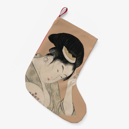  Japans Oegkio-e Woman Portret I Kleine Kerstsok (Voorkant (Hangend))