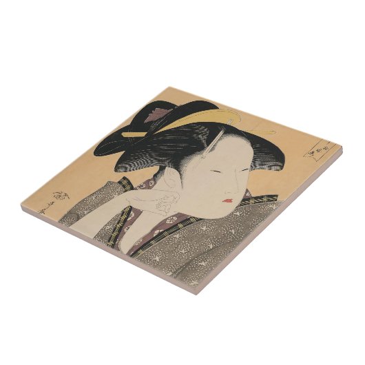  Japans Oegkio-e Woman Portret IV Tegeltje (Zijkant)