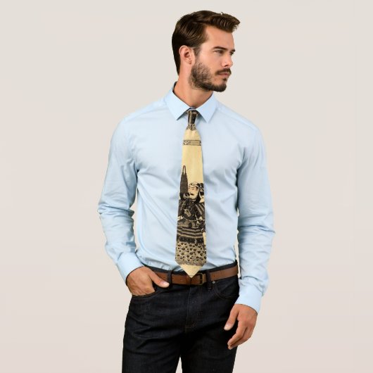 Japans oeroud samurai ukiyo-e  oost stropdas (In situ)