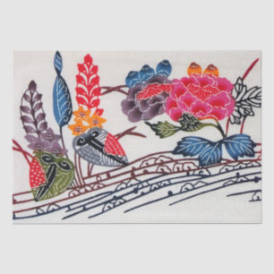Japans Okinawan Bloemenpatroon Tissuepapier