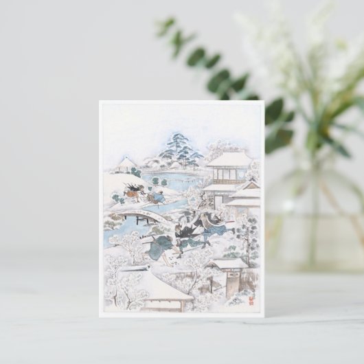 Japans Okio-e van de 47 Ronin Fighting Samur Briefkaart (Staand voorkant)