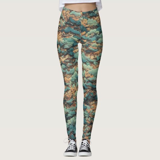 Japans olieverschilderij leggings (Voorkant)