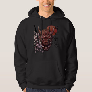 Japans Oni Demon-masker kanji Samurai Oni Hoodie