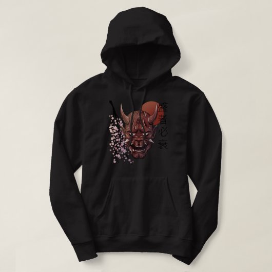 Japans Oni Demon-masker kanji Samurai Oni Hoodie (Design voorkant)