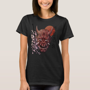 Japans Oni Demon-masker kanji Samurai Oni T-shirt