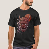 Japans Oni Demon-masker kanji Samurai Oni T-shirt (Voorkant)