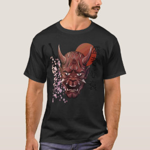 Japans Oni Demon-masker kanji Samurai Oni T-shirt
