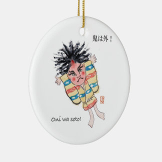 Japans Oni was Soto! Keramisch Ornament