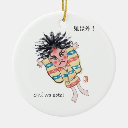 Japans Oni was Soto! Keramisch Ornament (Voorkant)