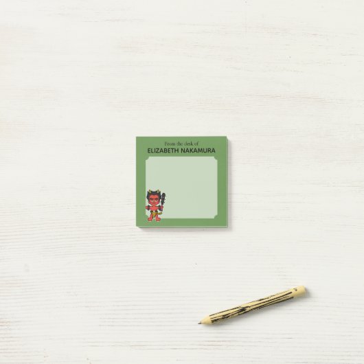 Japans Oni Yokai Monster- gepersonaliseerd Post-it® Notes (Op bureau)