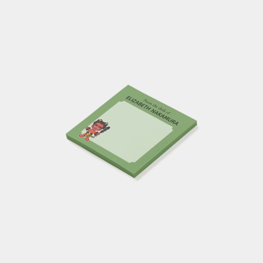 Japans Oni Yokai Monster- gepersonaliseerd Post-it® Notes (Schuin)