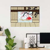 Japans ontwerp - Shoji Uitzicht Poster (Thuiskantoor)