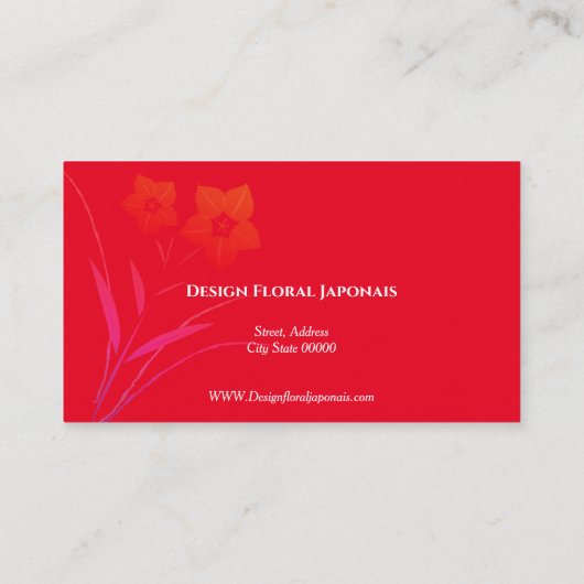 Japans ontwerp van Floral Visitekaartje (Achterkant)