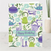 Japans ontwerp van groene theepot kaart (Voorkant)