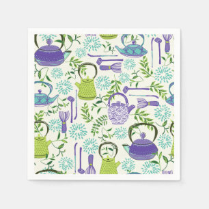 Japans ontwerp van groene theepot servet