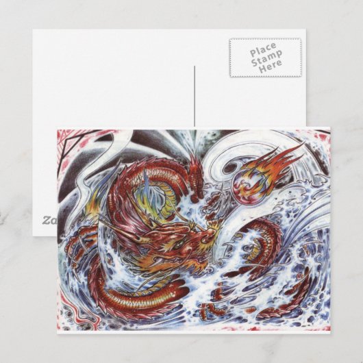Japans ontwerp voor drakenTattoo Briefkaart (Voorkant / Achterkant)