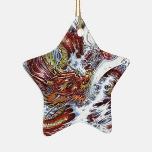 Japans ontwerp voor drakenTattoo Keramisch Ornament (Rechts)