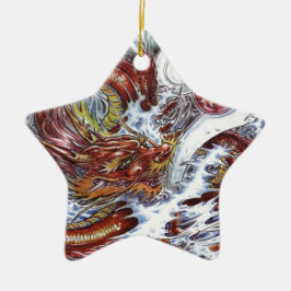 Japans ontwerp voor drakenTattoo Keramisch Ornament
