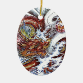 Japans ontwerp voor drakenTattoo Keramisch Ornament