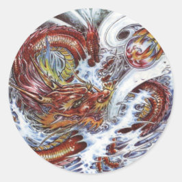Japans ontwerp voor drakenTattoo Ronde Sticker