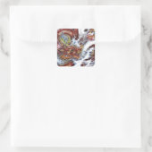 Japans ontwerp voor drakenTattoo Vierkante Sticker (Tas)