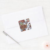 Japans ontwerp voor drakenTattoo Vierkante Sticker (Envelop)