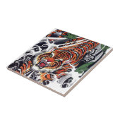 Japans ontwerp voor tijger en mantel tegeltje (Zijkant)