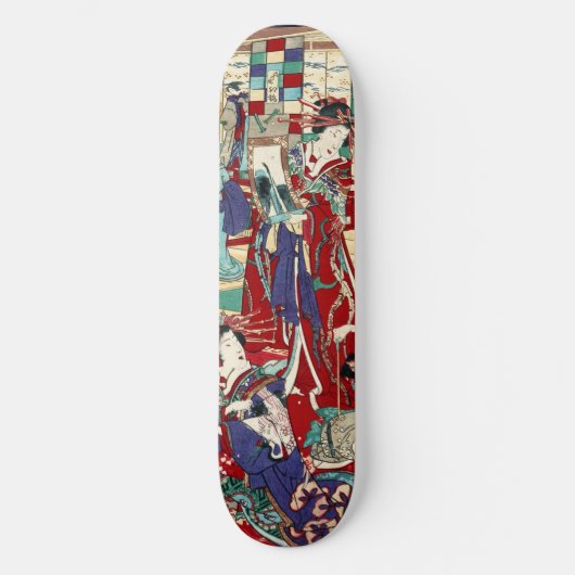 Japans oosterse dames maiko geisha ukiyo-e art persoonlijk skateboard (Voorkant)