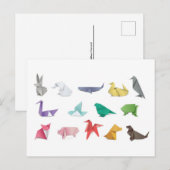 Japans origami briefkaart voor postovergangen (Voorkant / Achterkant)