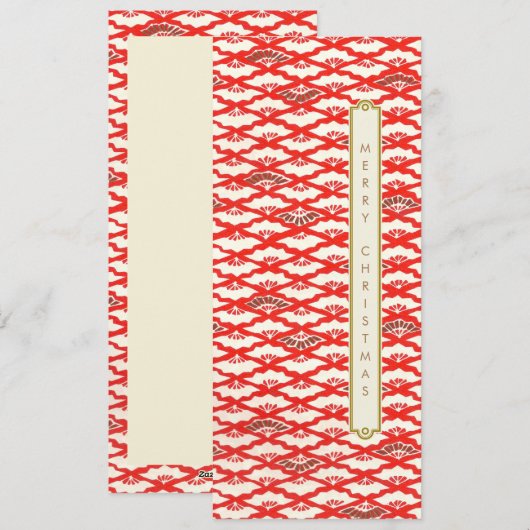 Japans origami patroon Kerstmis Feestdagenkaart (Voorkant / Achterkant)