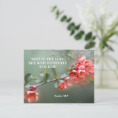 Japans ornamental Quince met bijbelcitaat Briefkaart (Staand voorkant)