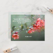 Japans ornamental Quince met bijbelcitaat Kaart (Voorkant / Achterkant in situ)