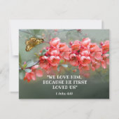 Japans ornamental Quince met bijbelcitaat Kaart (Voorkant)