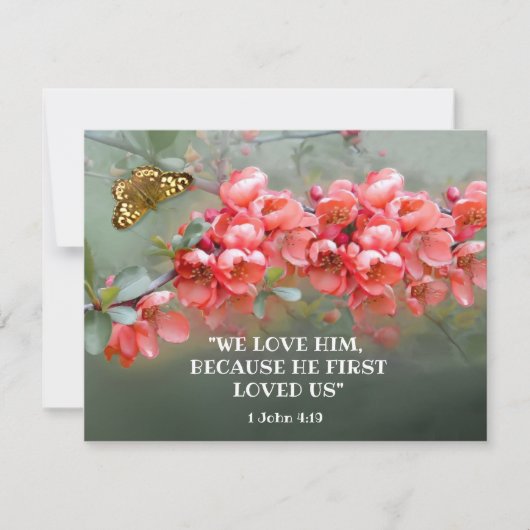 Japans ornamental Quince met bijbelcitaat Kaart (Voorkant)